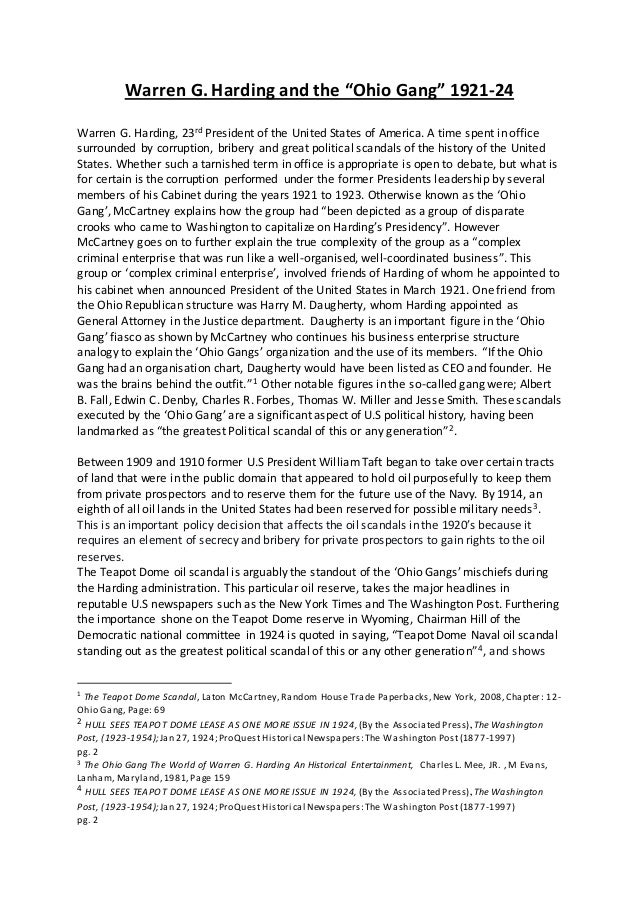 essay on warren g harding